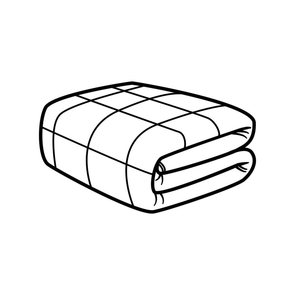 Weighted blanket. Outline icon isolated on white background. illustration EPS 10. vector