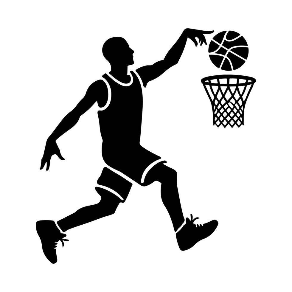 Basketball silhouettes for sports themed graphics. vector