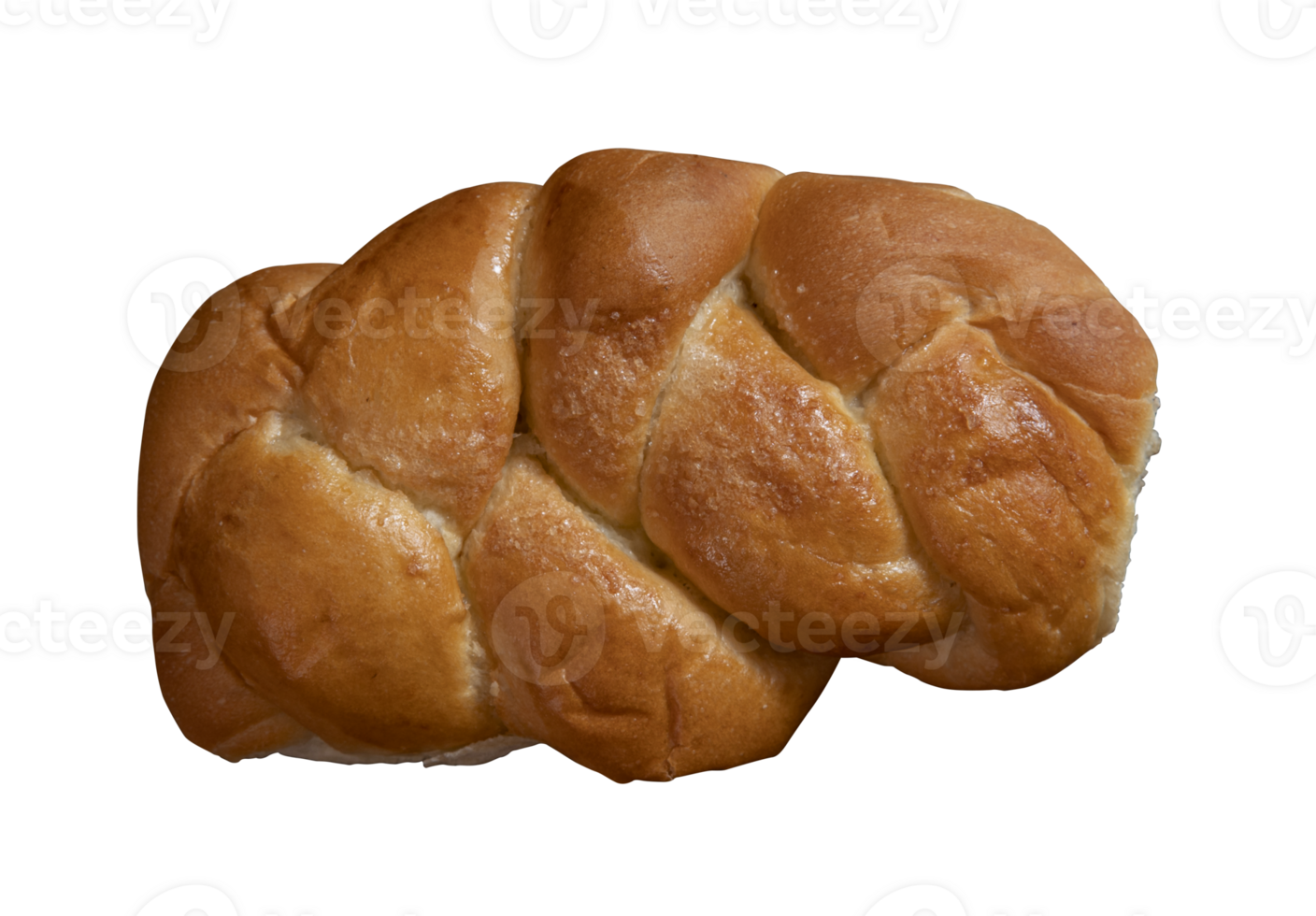 Top view of sweet bread loaf against transparent background png