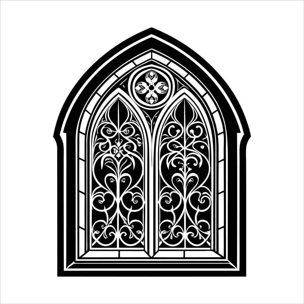 Gothic Lancet Window vector