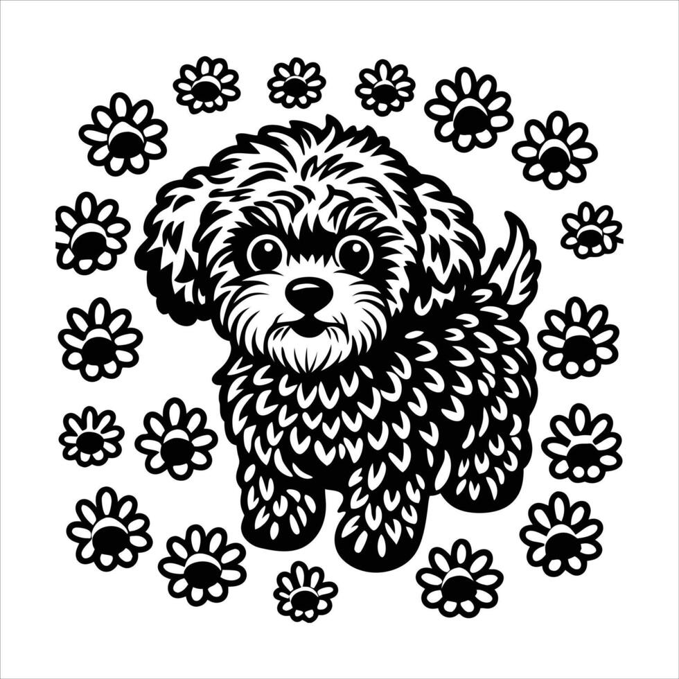 Bichon Frise Dog Paw vector