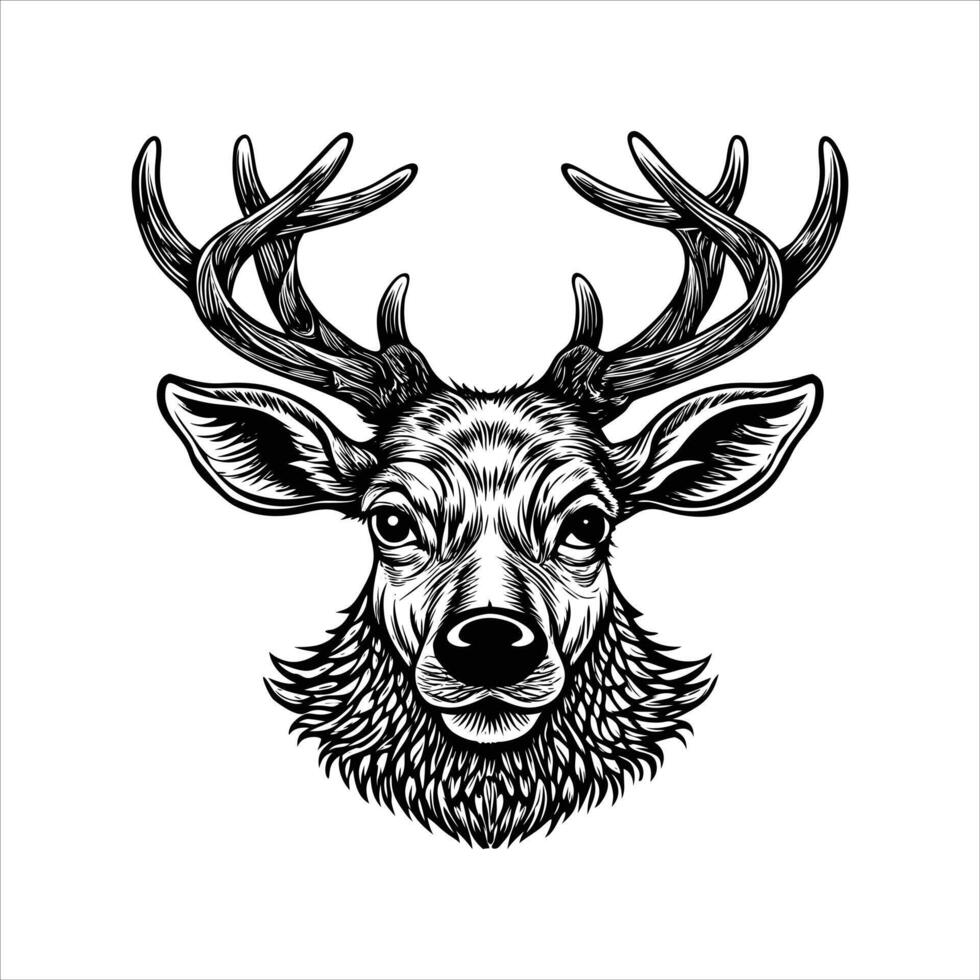 Classic Reindeer Face vector