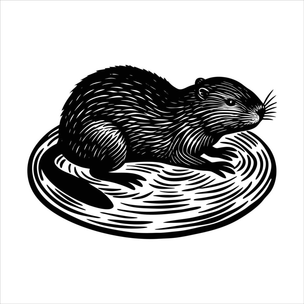 Realistic Beaver Illustration. vector