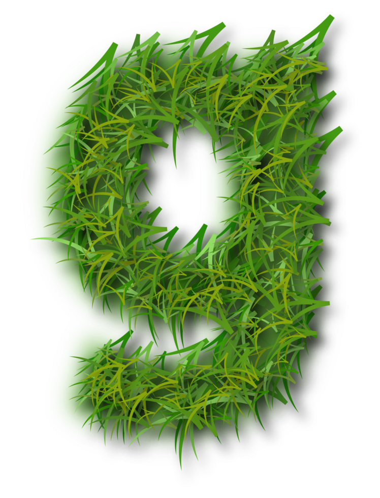A green grass letter g with the number g png