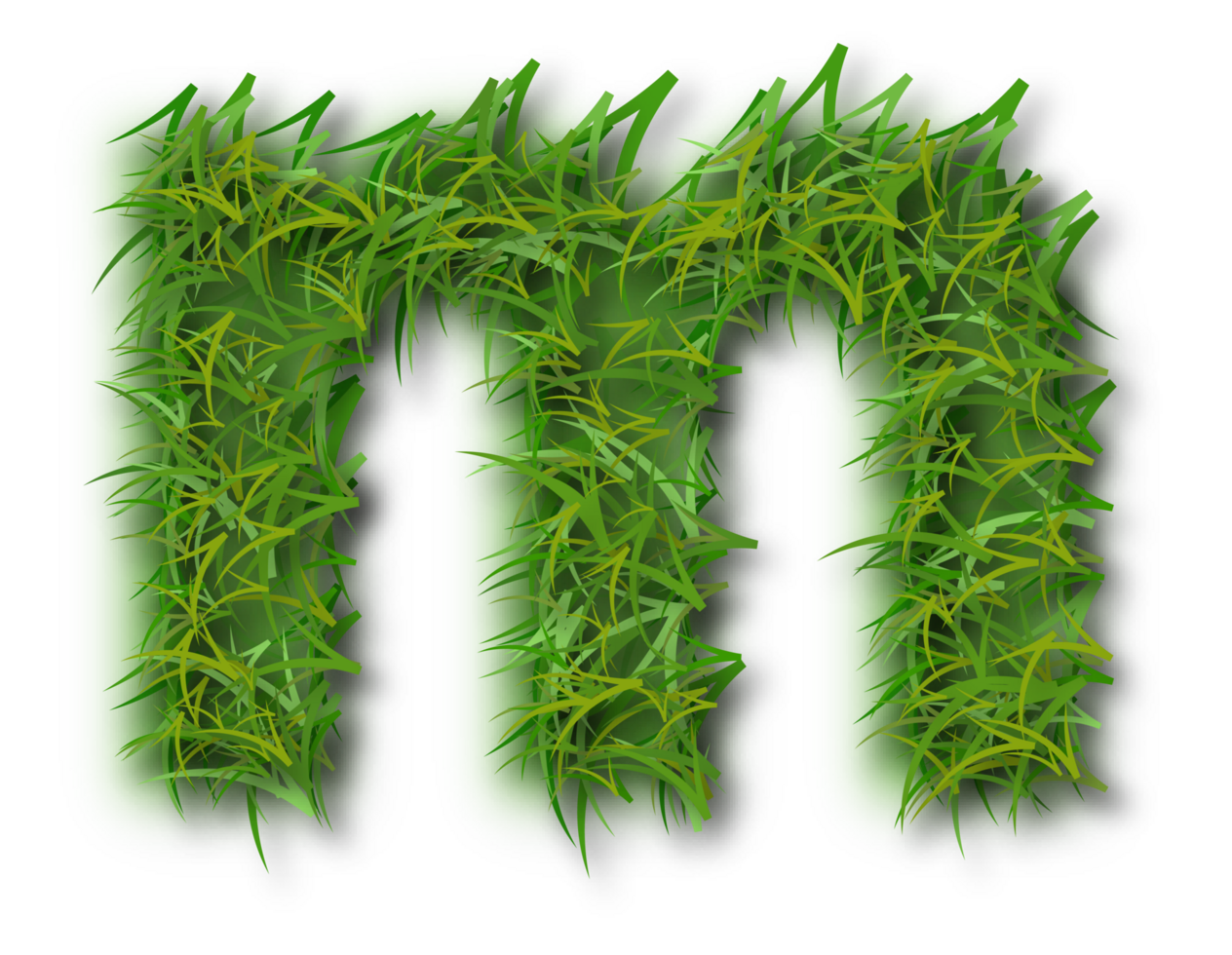Grass letter m png