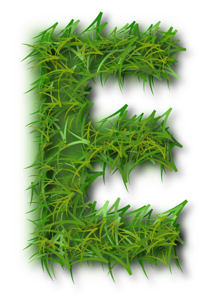 3d grass letter e png