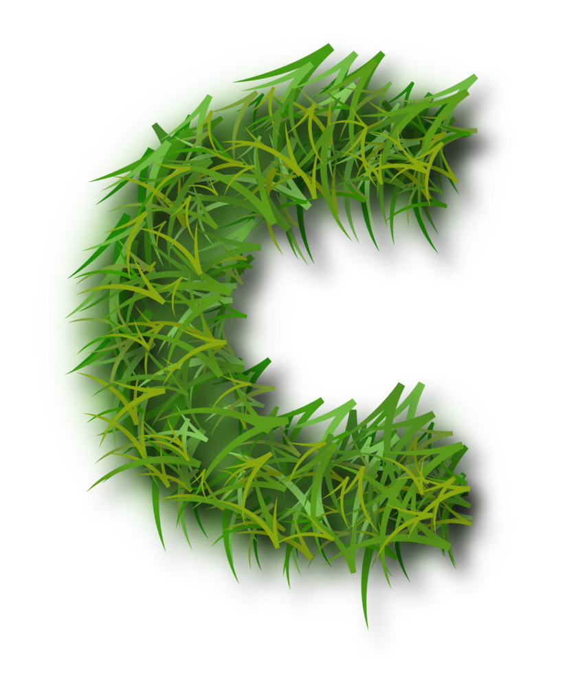 A green grassy letter c png
