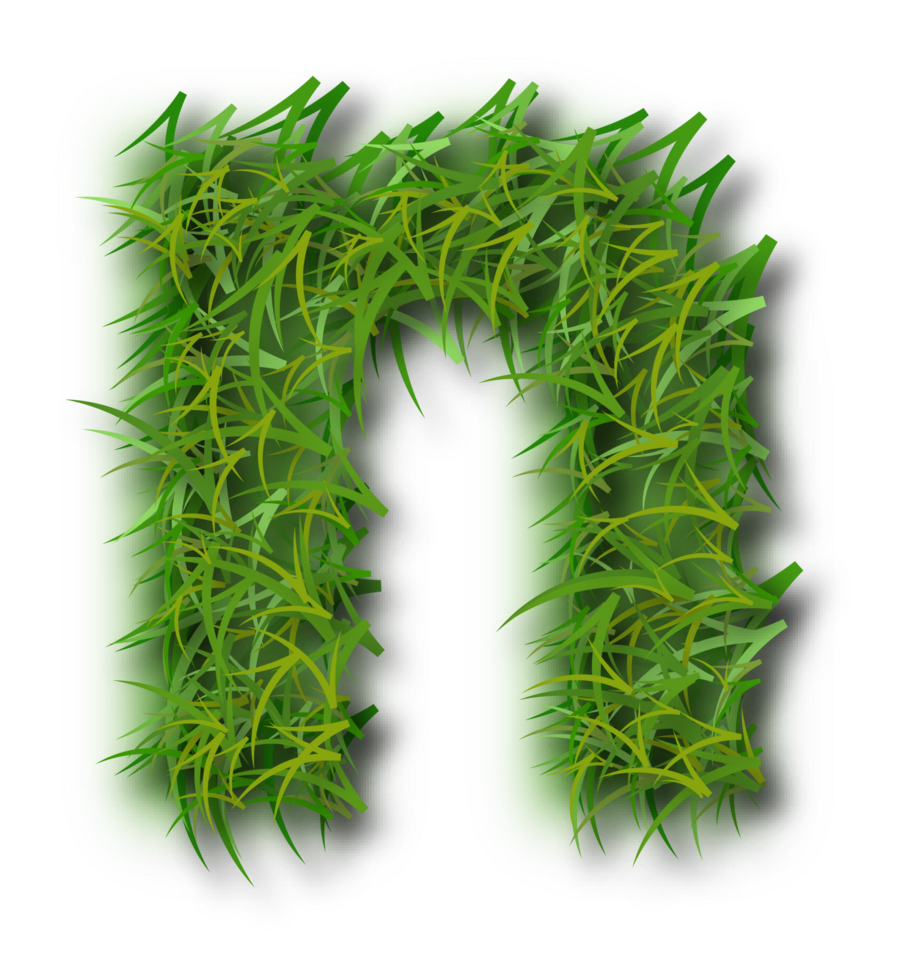 A green grassy letter n png