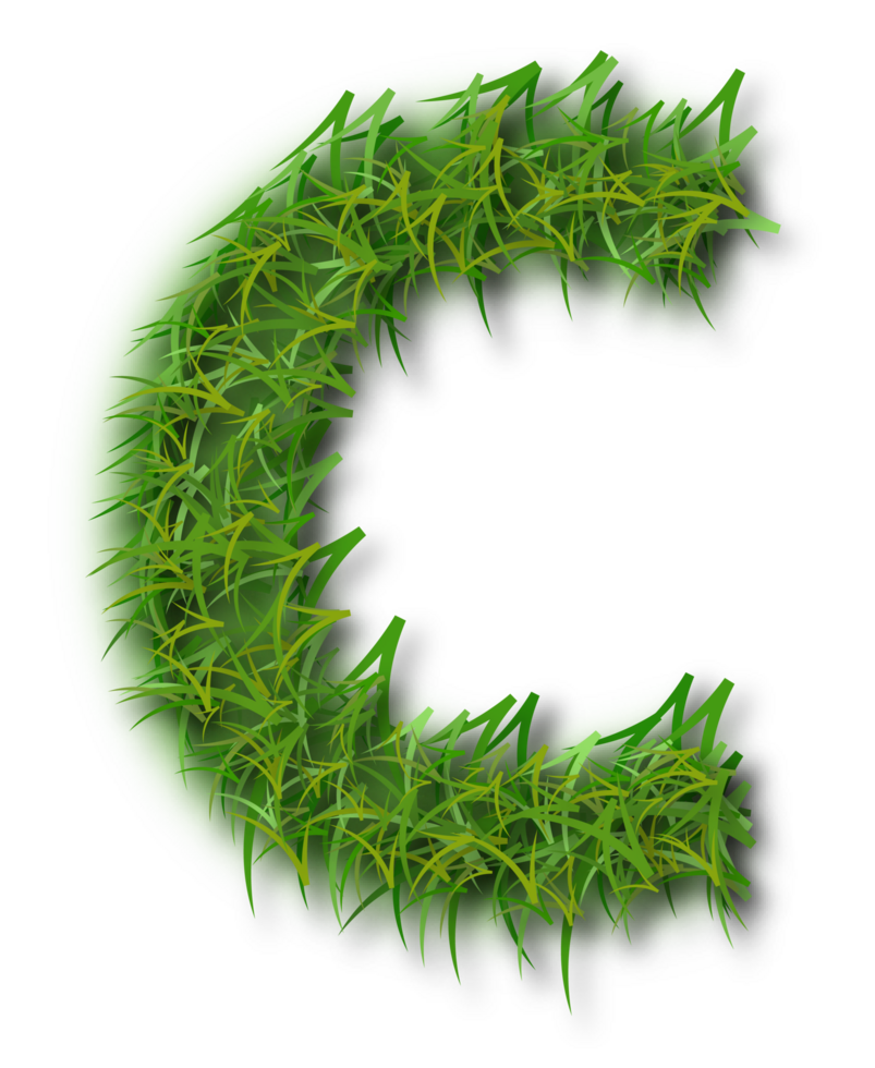 A green grass letter c png