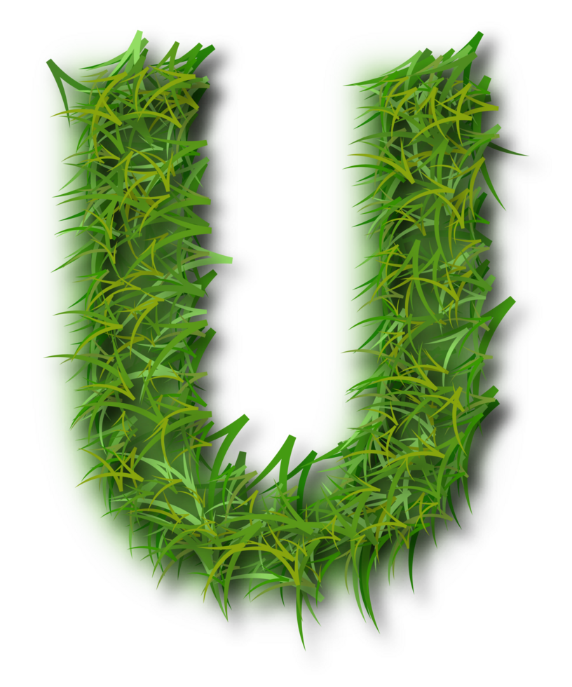 The letter u made of grass png