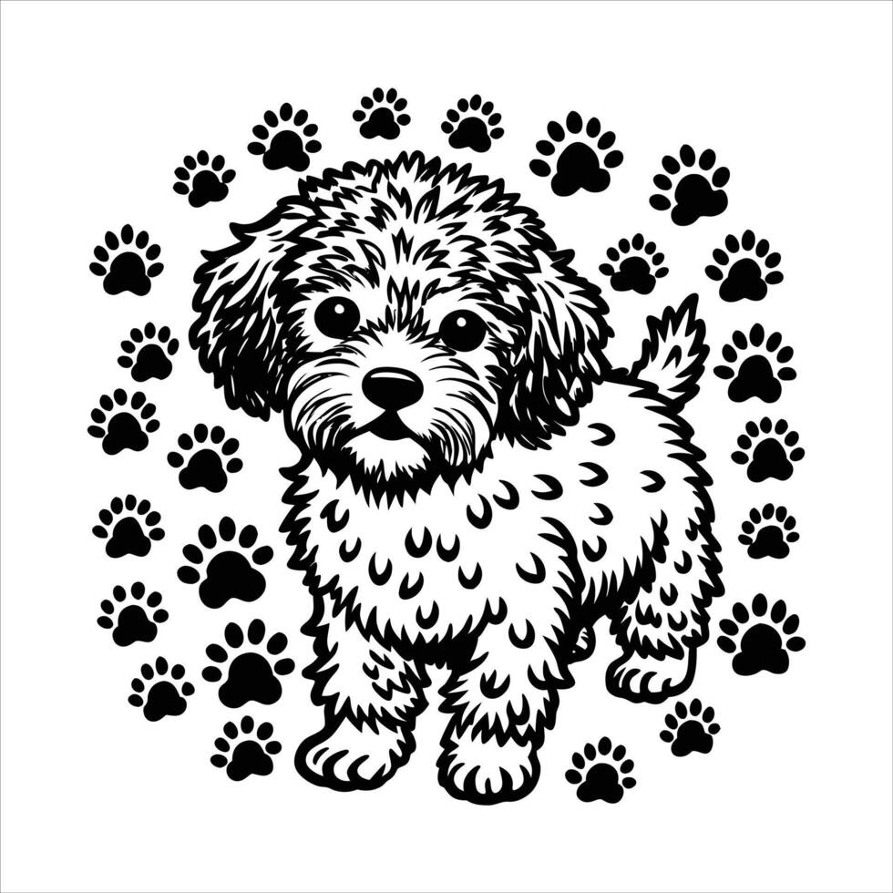 Cute Bichon Frise Dog Paw vector