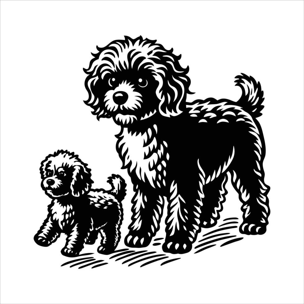 Mother Bichon Frise Dog vector