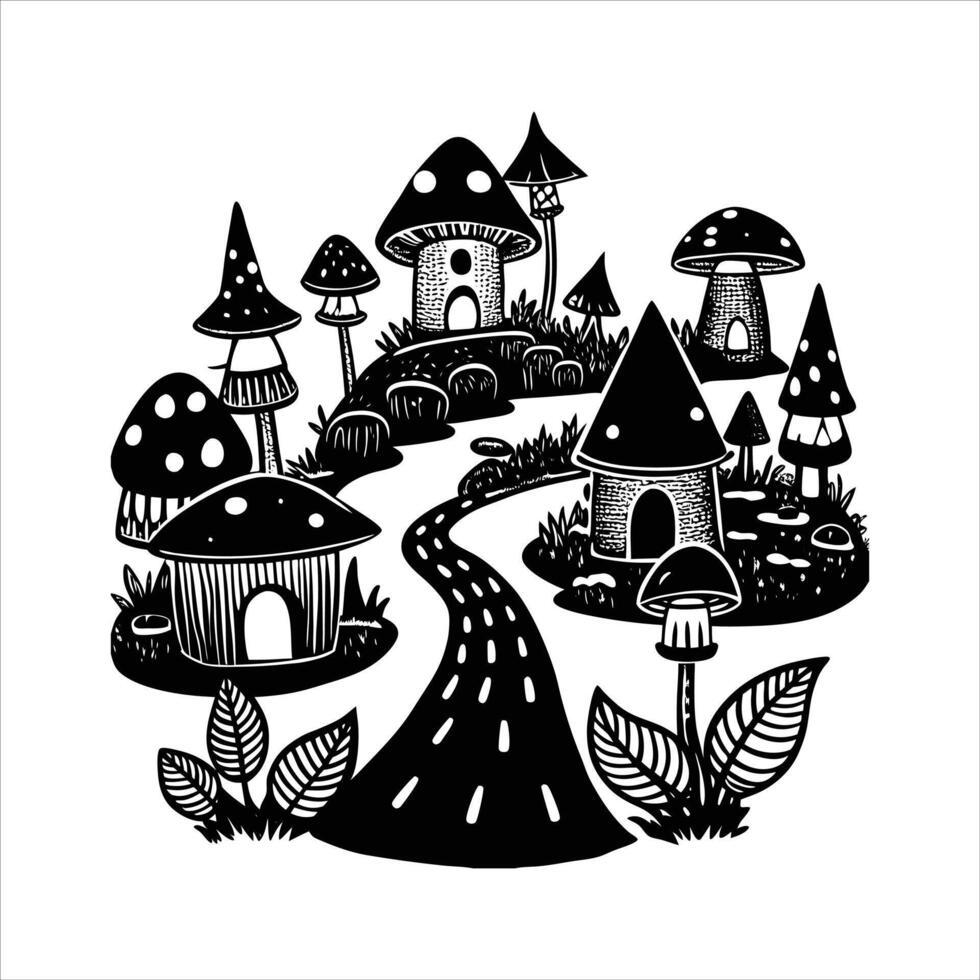 Fantasy Mushrooms Photos, vector