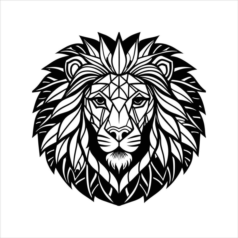 Stained Glass Lion. vector
