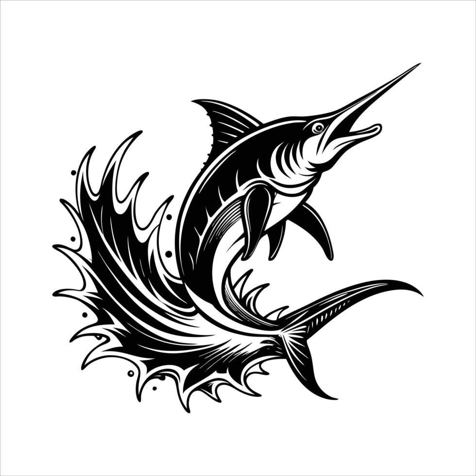 Dramatic Marlin Jump vector