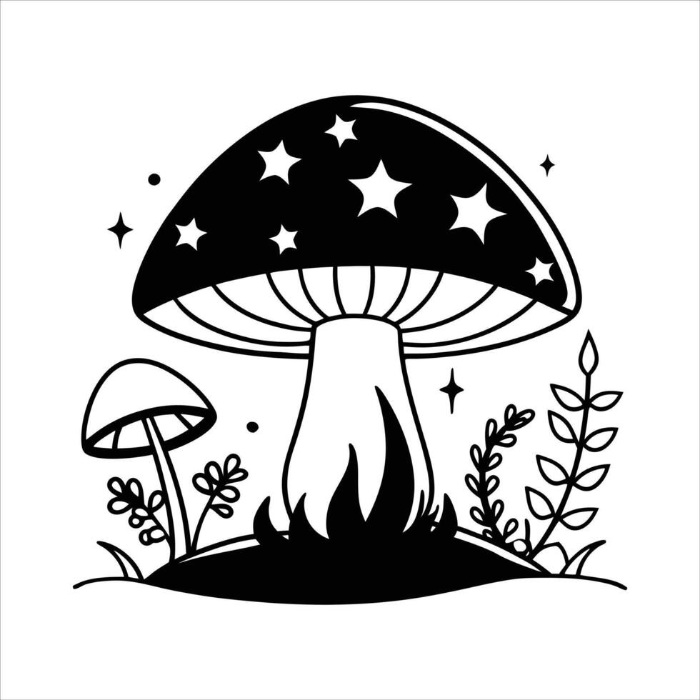 Fantasy Mushroom Forest illustrations vector