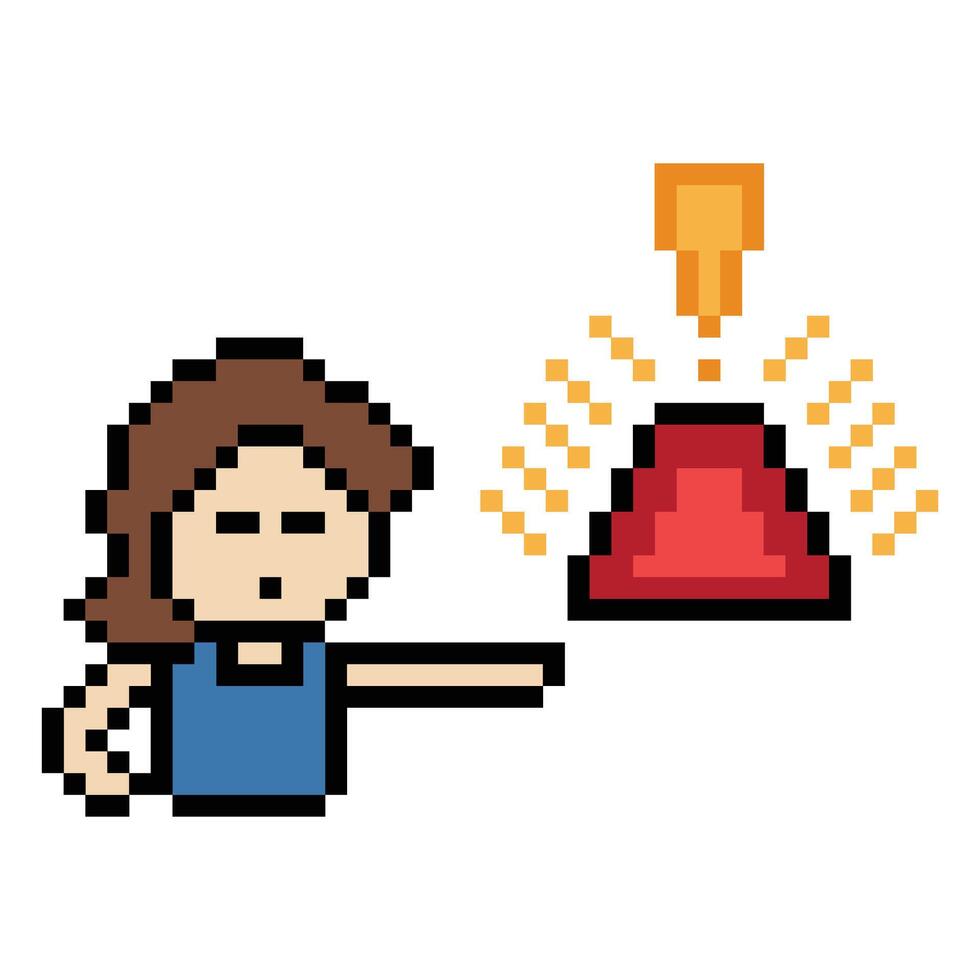 Face of man boy or male with surprise notice exclamation mark alert cartoon pixel 8-bit. vector