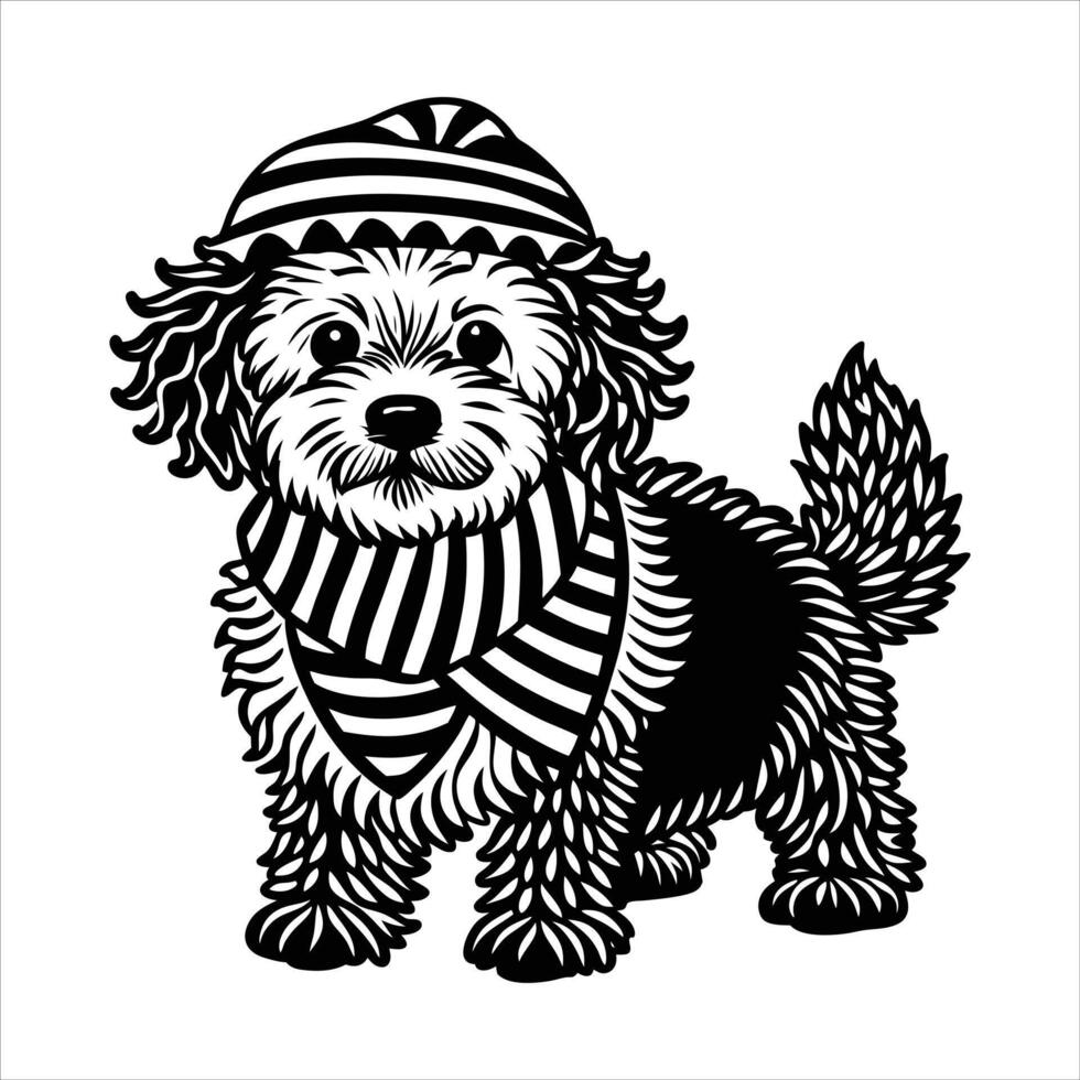 Bichon Frise Dog wearing vector
