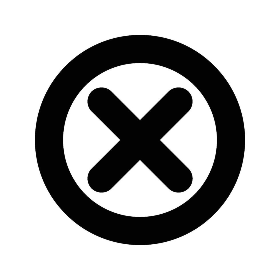 Cross icon flat design, cancel symbol. vector