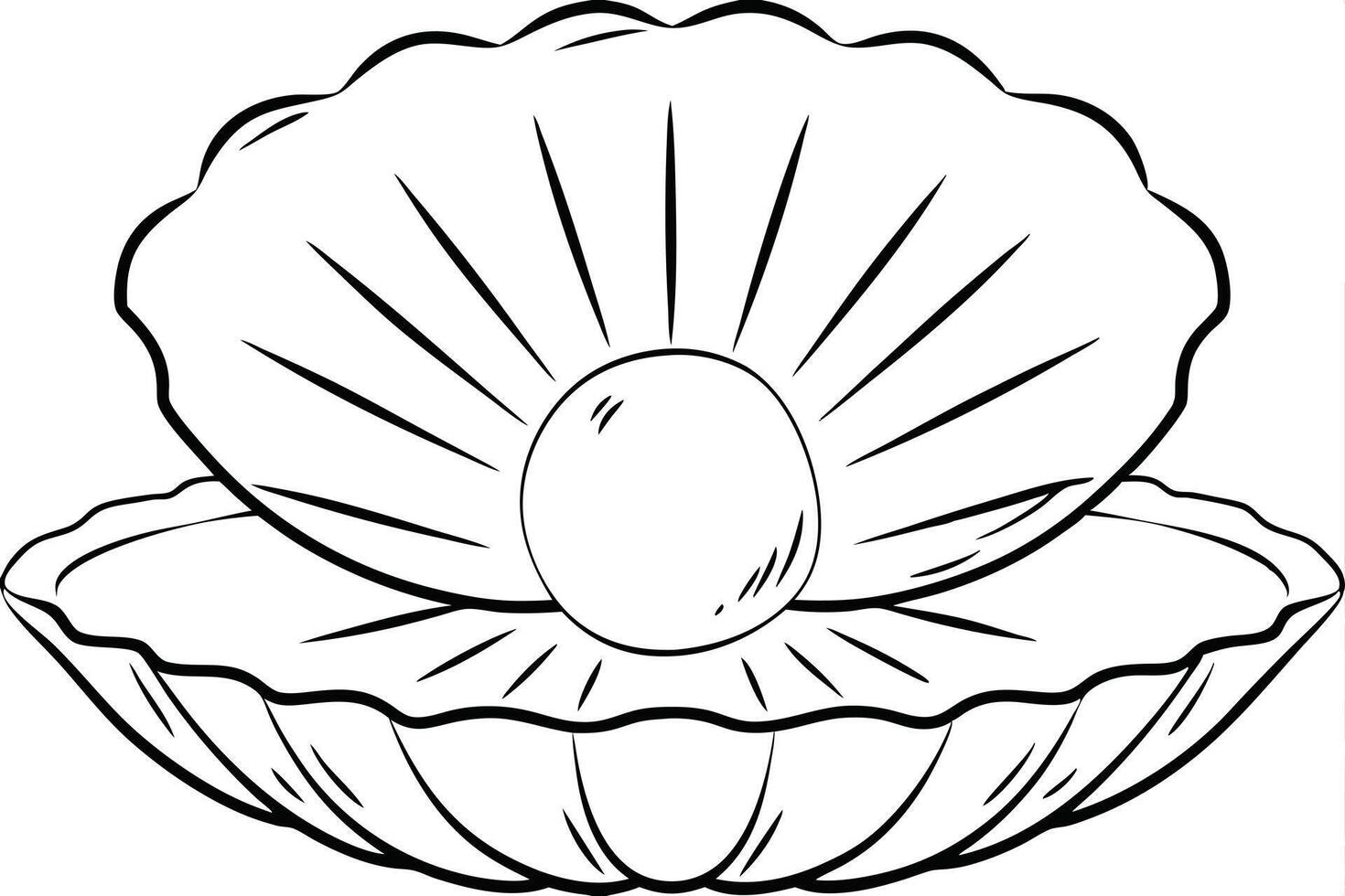Illustration of A magical pearl glowing in a giant clam, perfect for marine and aquatic themes, ideal for educational or artistic purposes. vector