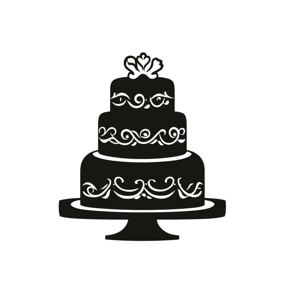 Luxurious Multi-Layer Wedding Cake with Details vector