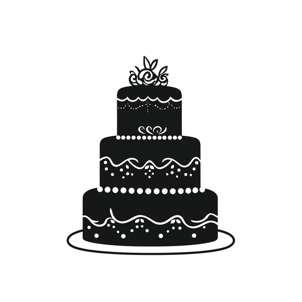 Chic Wedding Cake with Timeless Aesthetic vector