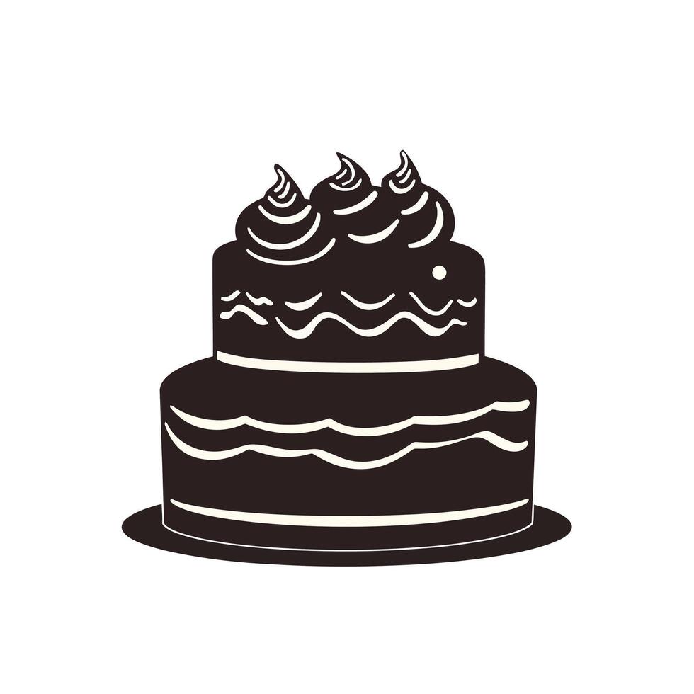 Elegant Wedding Cake with Decorative Tiers vector