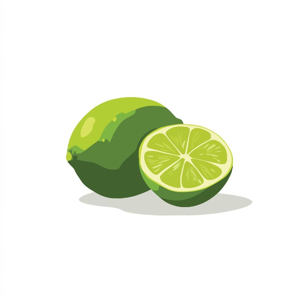 Vibrant Green Lemon Sliced in Half vector