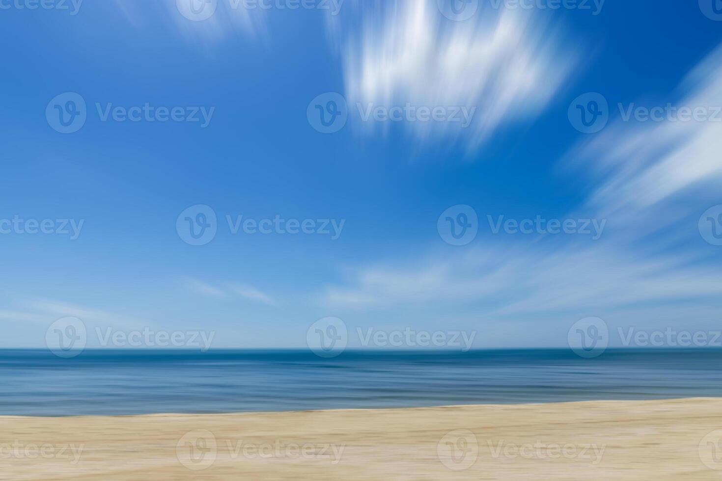 Motion of the sky and sea with soft white clouds. photo