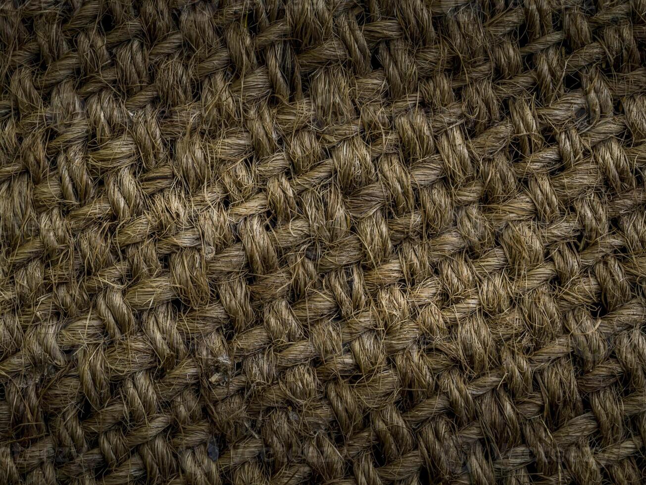 Close up hemp sack texture background. photo