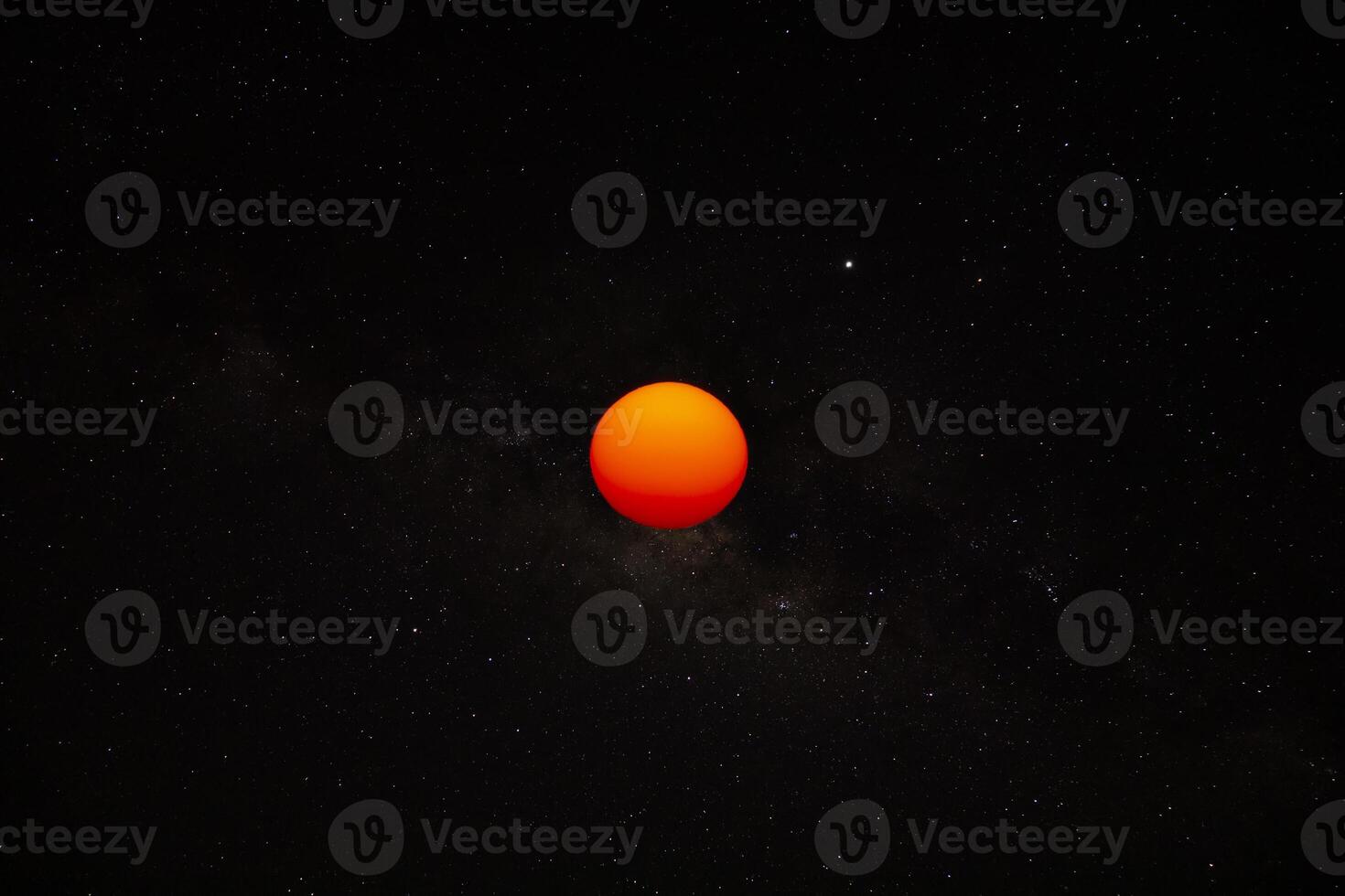 The sun in the dark background. photo