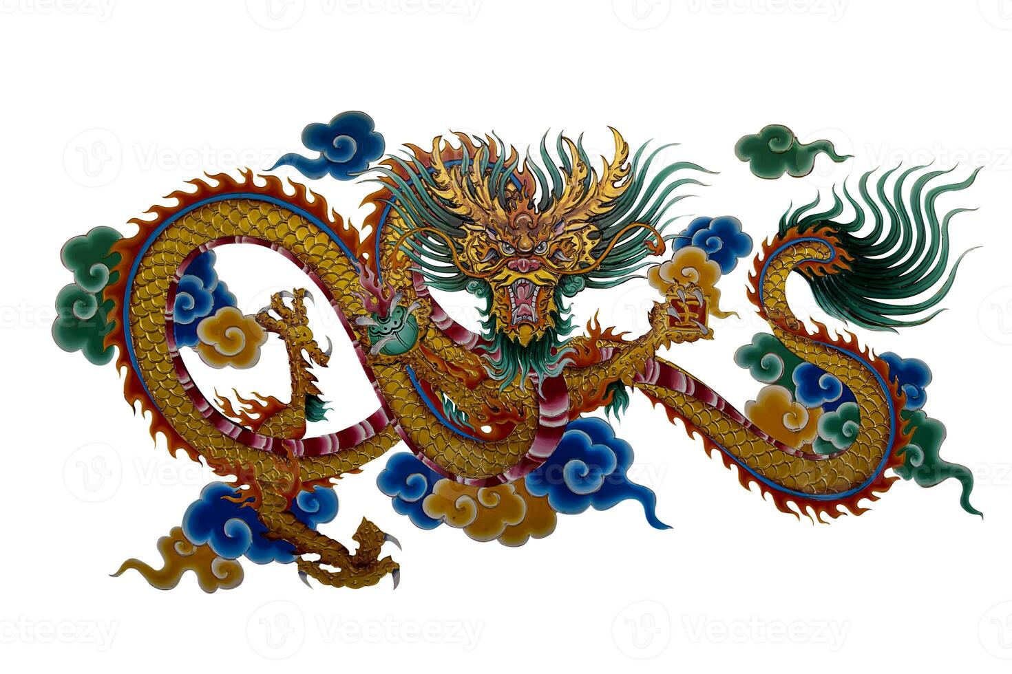 Dragon Painting about the religious beliefs of the Chinese shrine. photo
