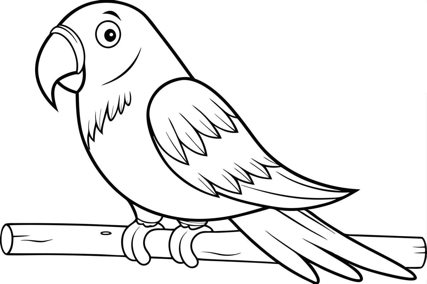 Illustration of A parrot sitting on a perch, perfect for marine and aquatic themes, ideal for educational or artistic purposes. vector