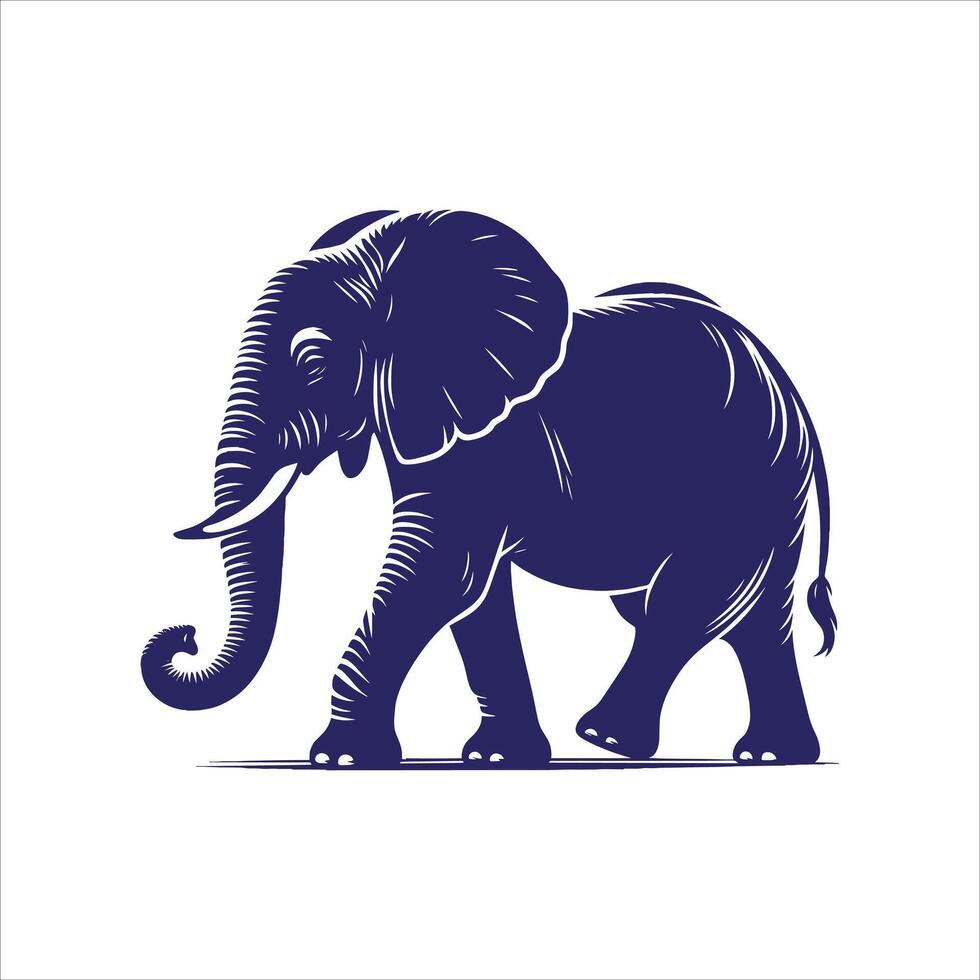 An elephant is standing in front of a white background vector
