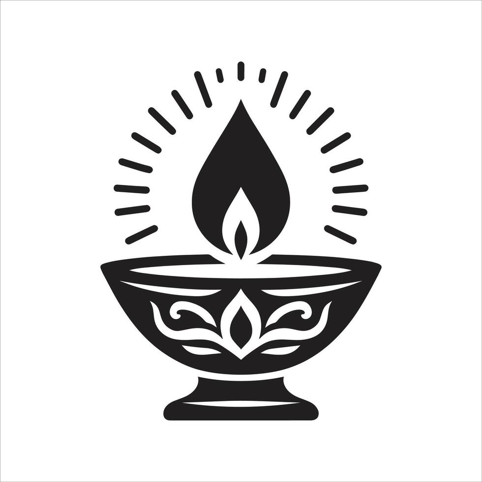 A black and white icon of a candle with a flame vector