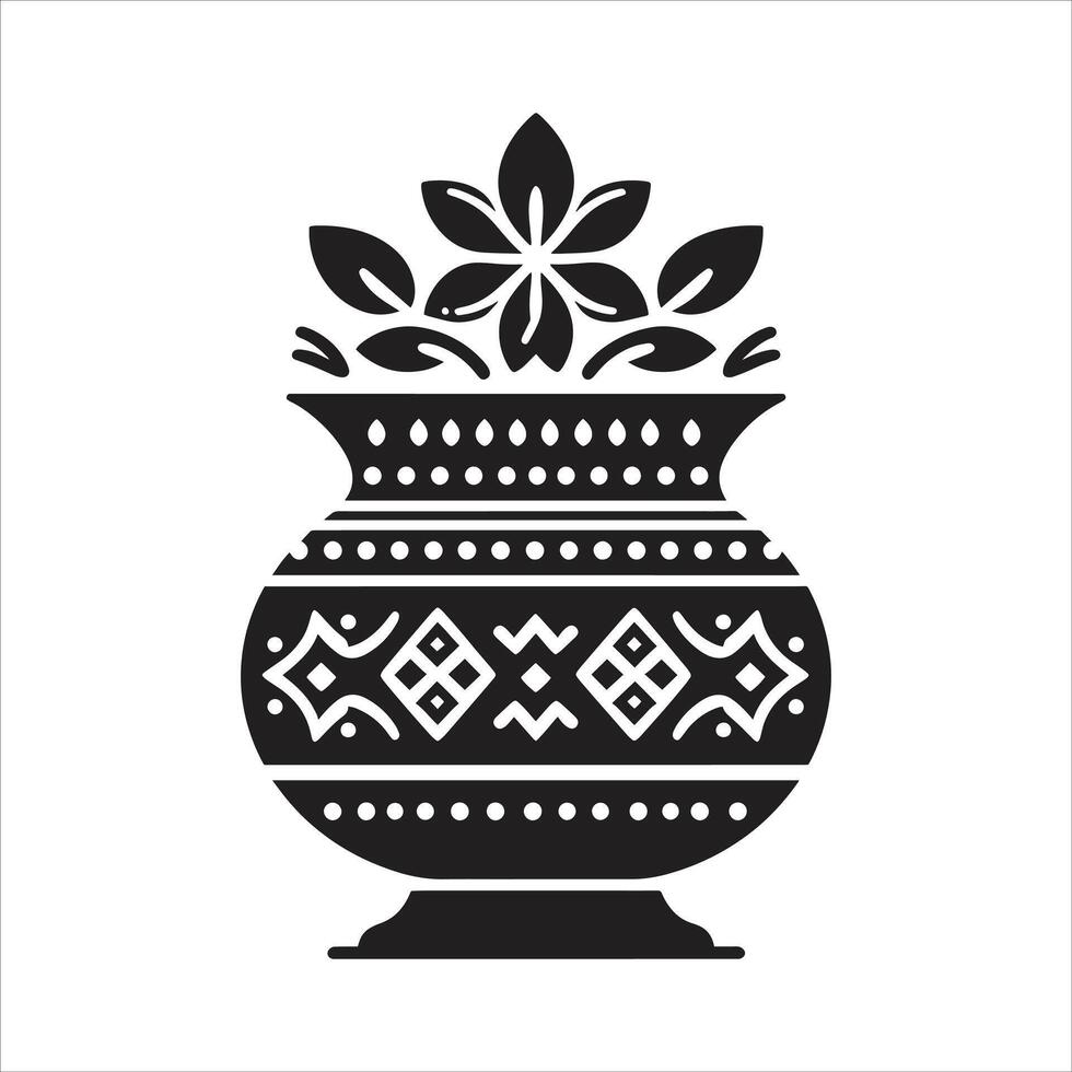 An ornate vase with flowers on it vector