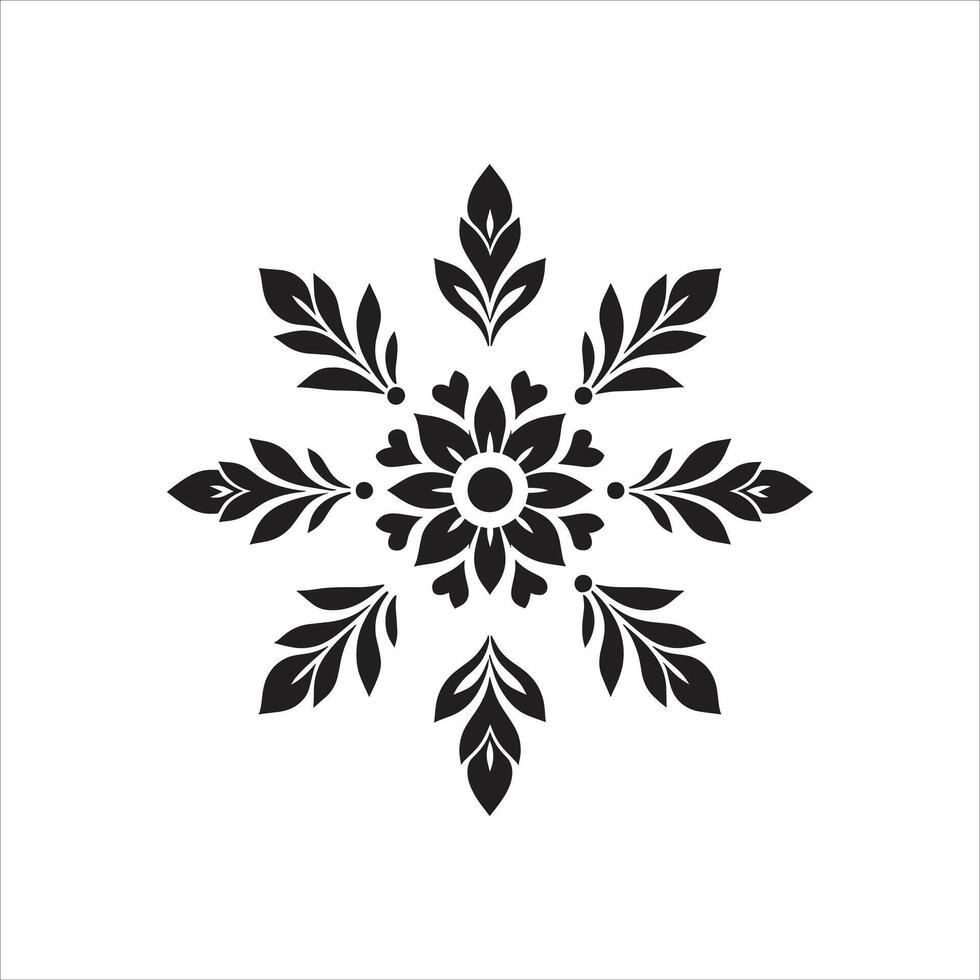 A black and white flower design on a white background vector