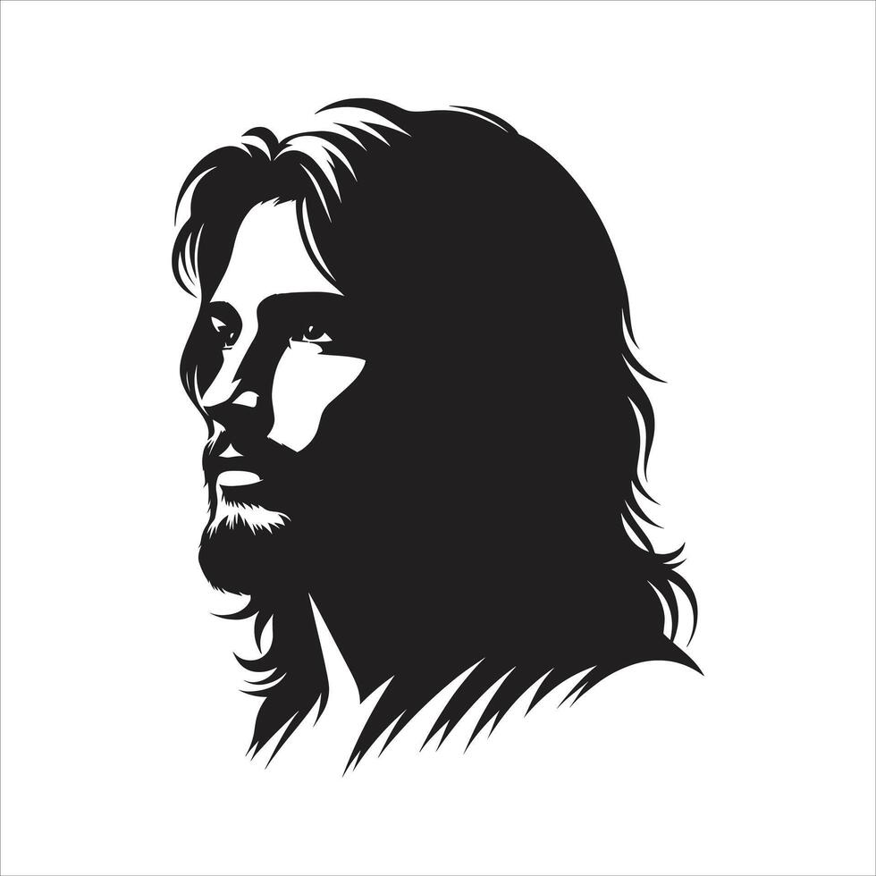 Jesus christ silhouette on a white background vector
