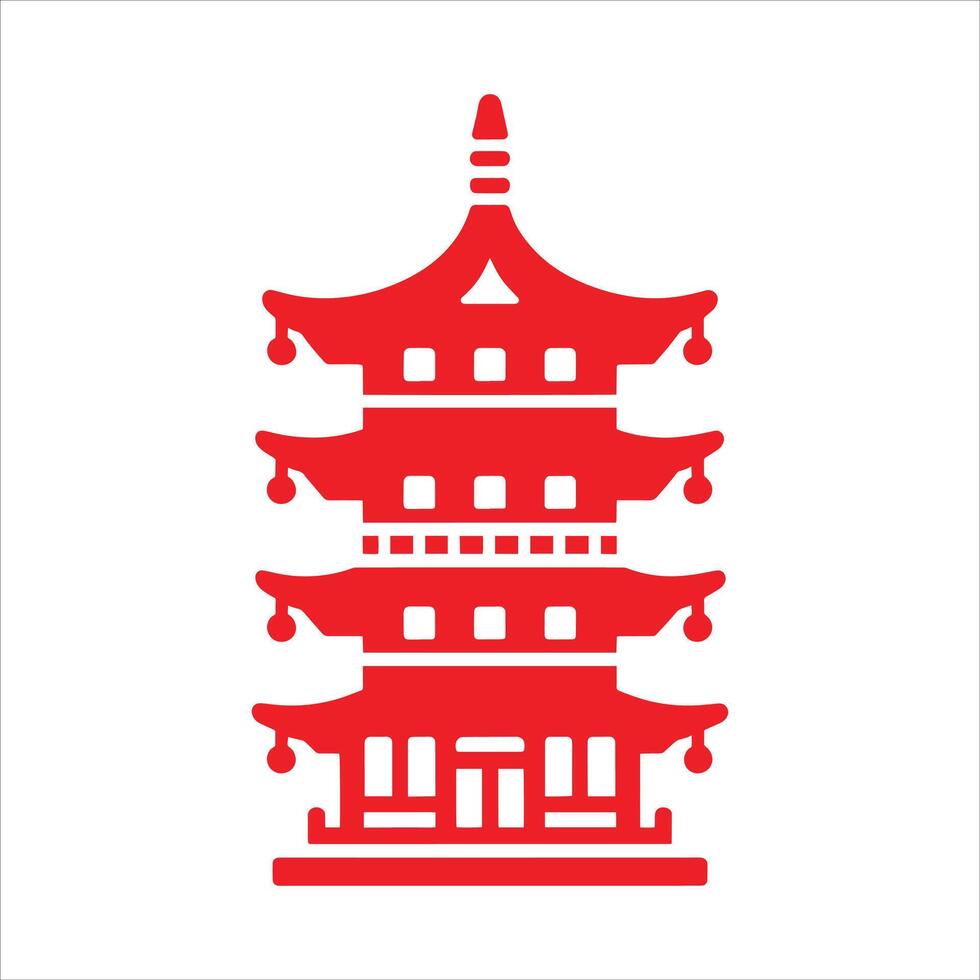 Chinese pagoda icon vector