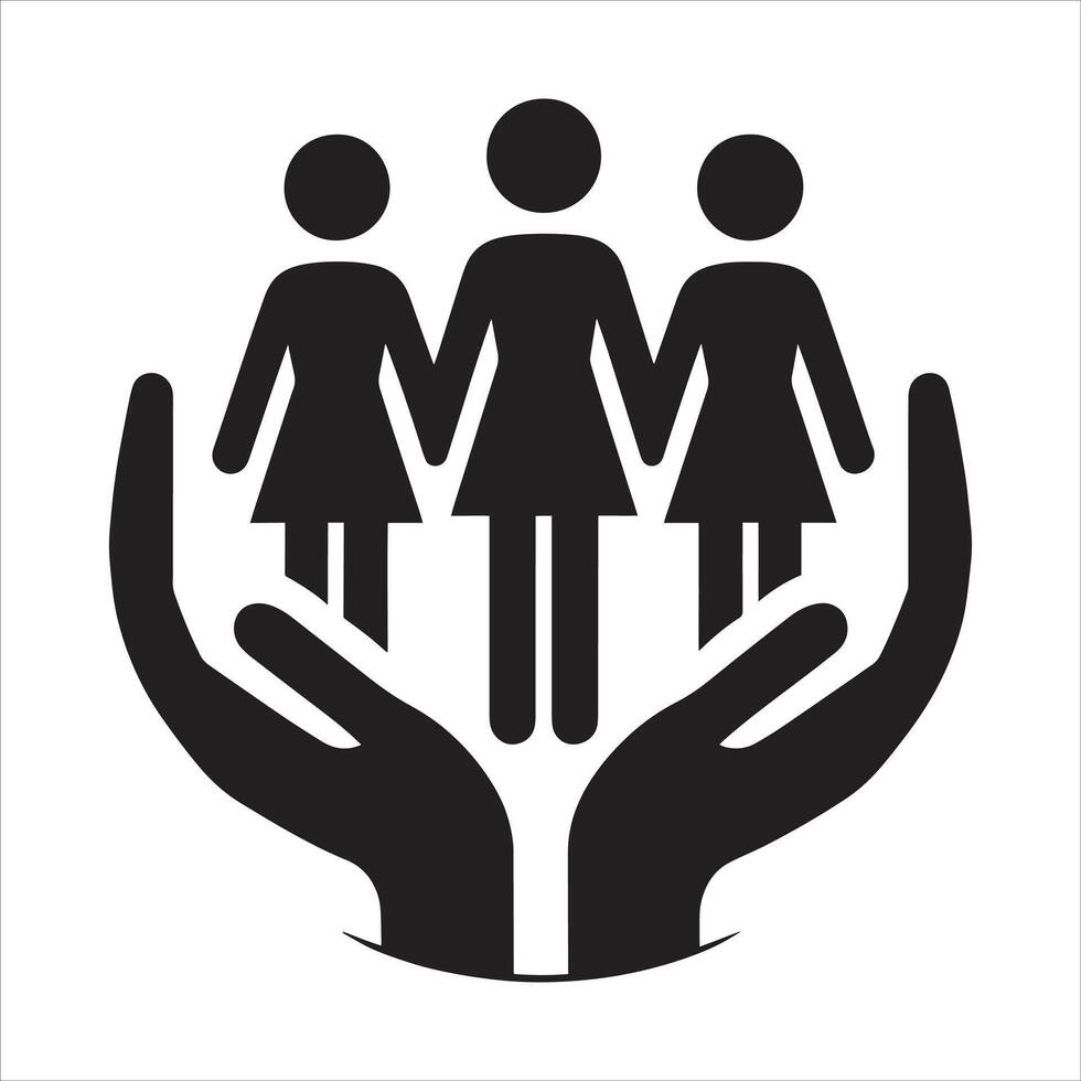 Women in the hands icon illustration vector
