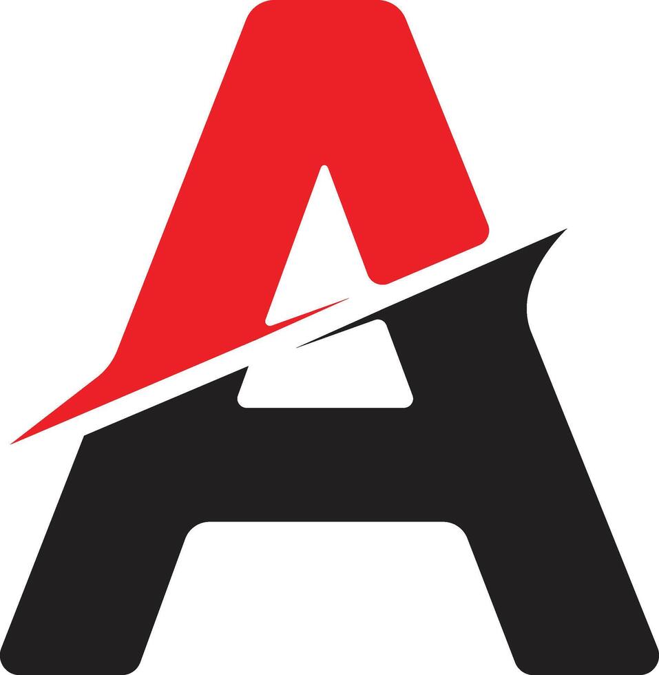 a red letter design black vector