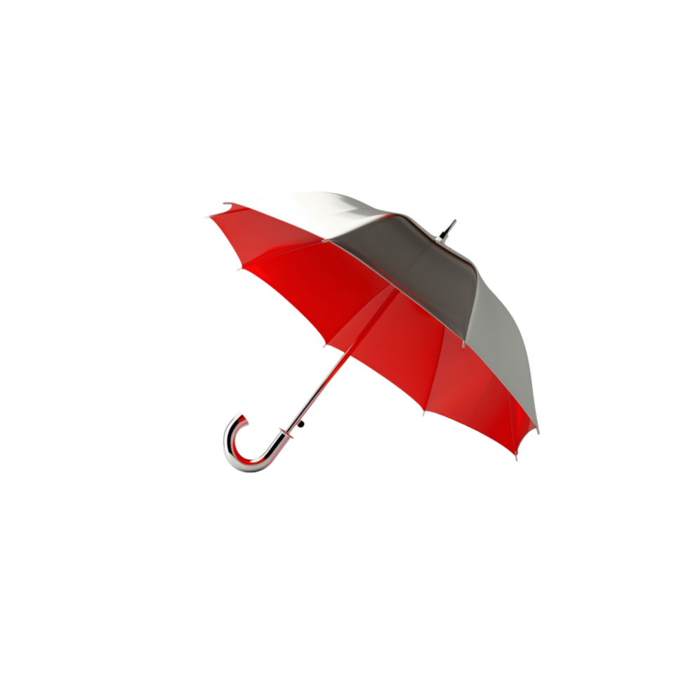 Realistic 3D Red and White Umbrella Floating Isolated on Transparent Background png