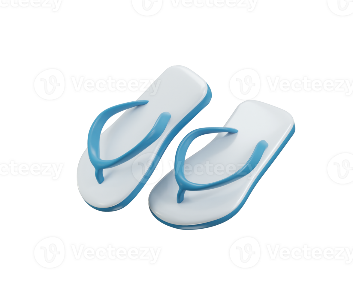 Beach sandals icon 3d render illustration png