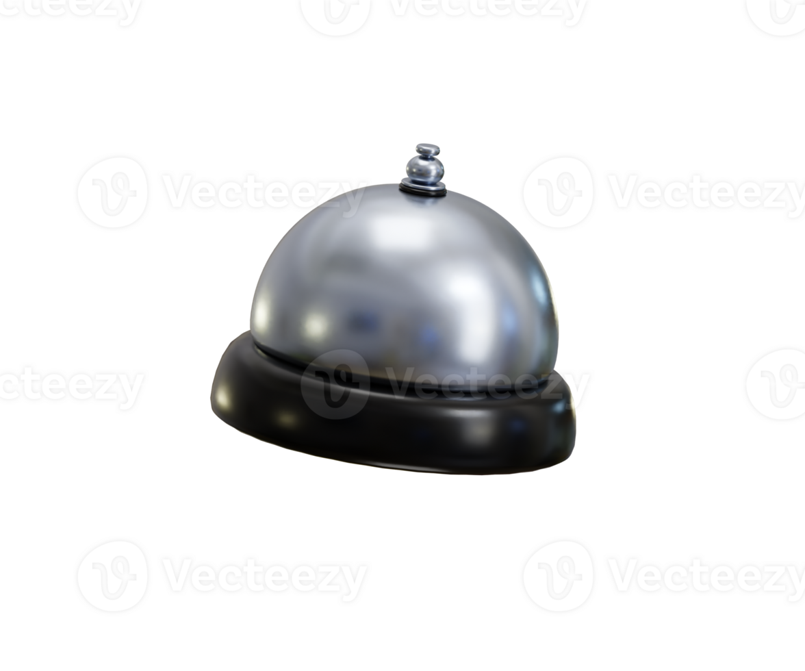 Hotel reception bell icon 3d render concept of Hotel reception and room service icon, Hotel booking icon illustration png