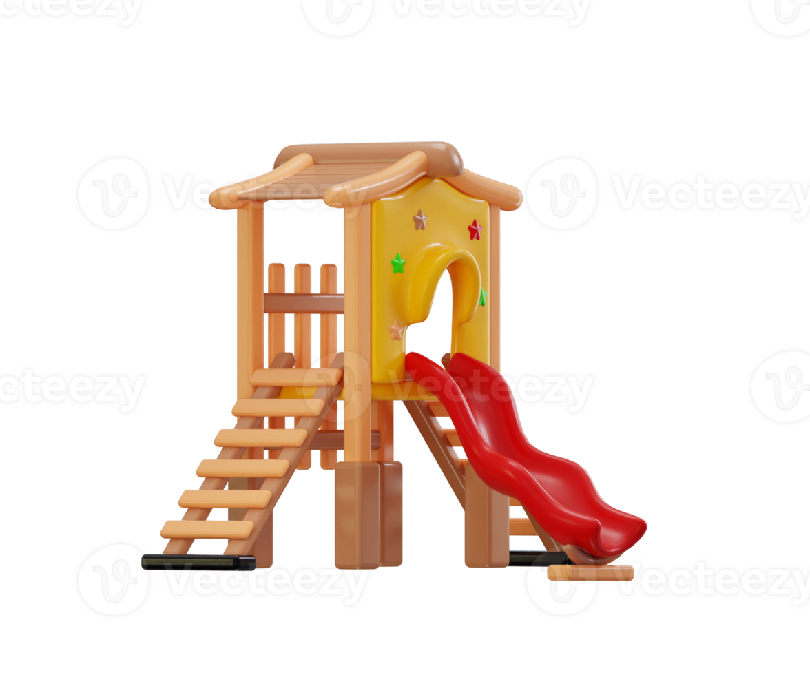 Slide icon 3d render concept of kids park adventure icon illustration png