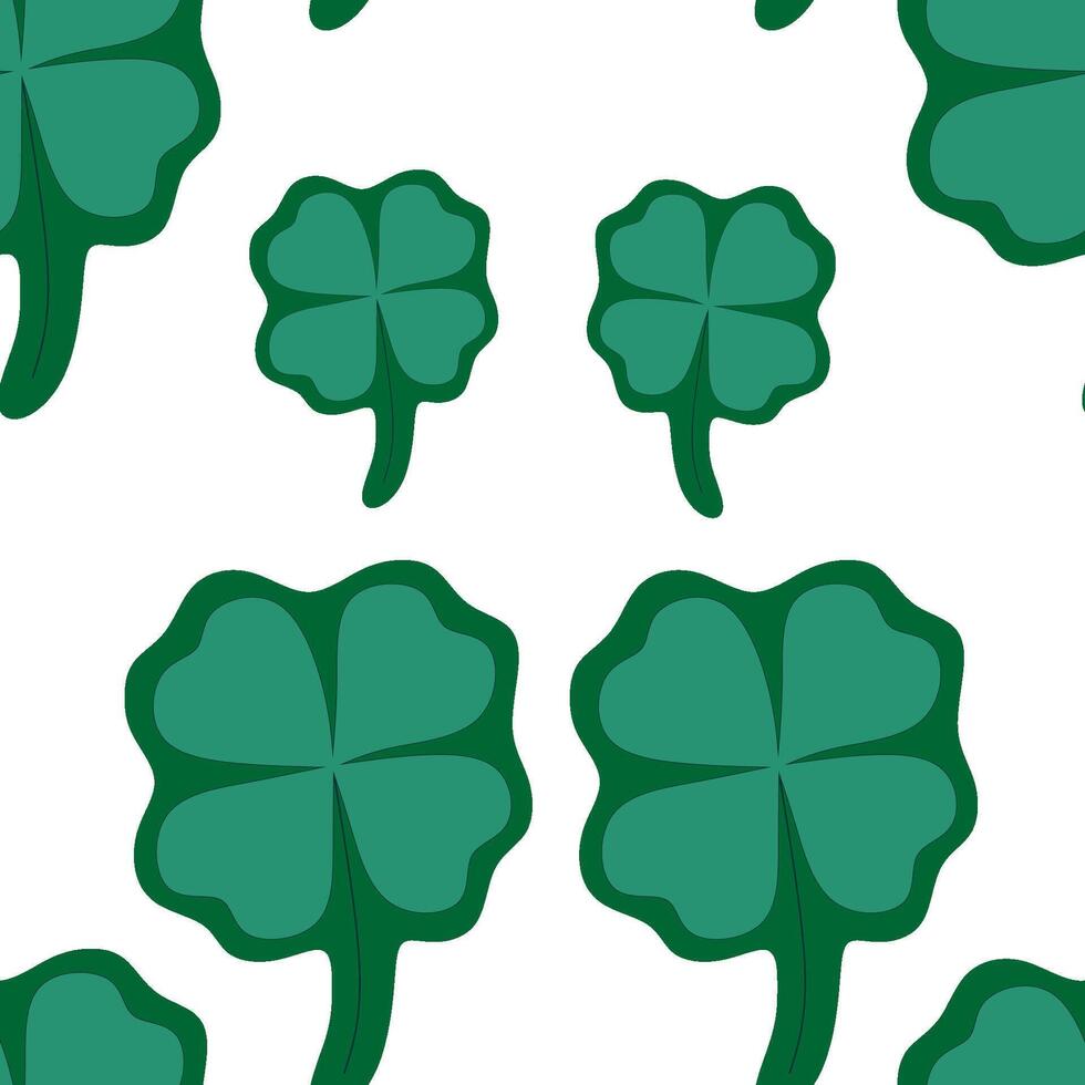 Four-Leaf Clover Pattern, A Simple, Green, and Festive Design vector