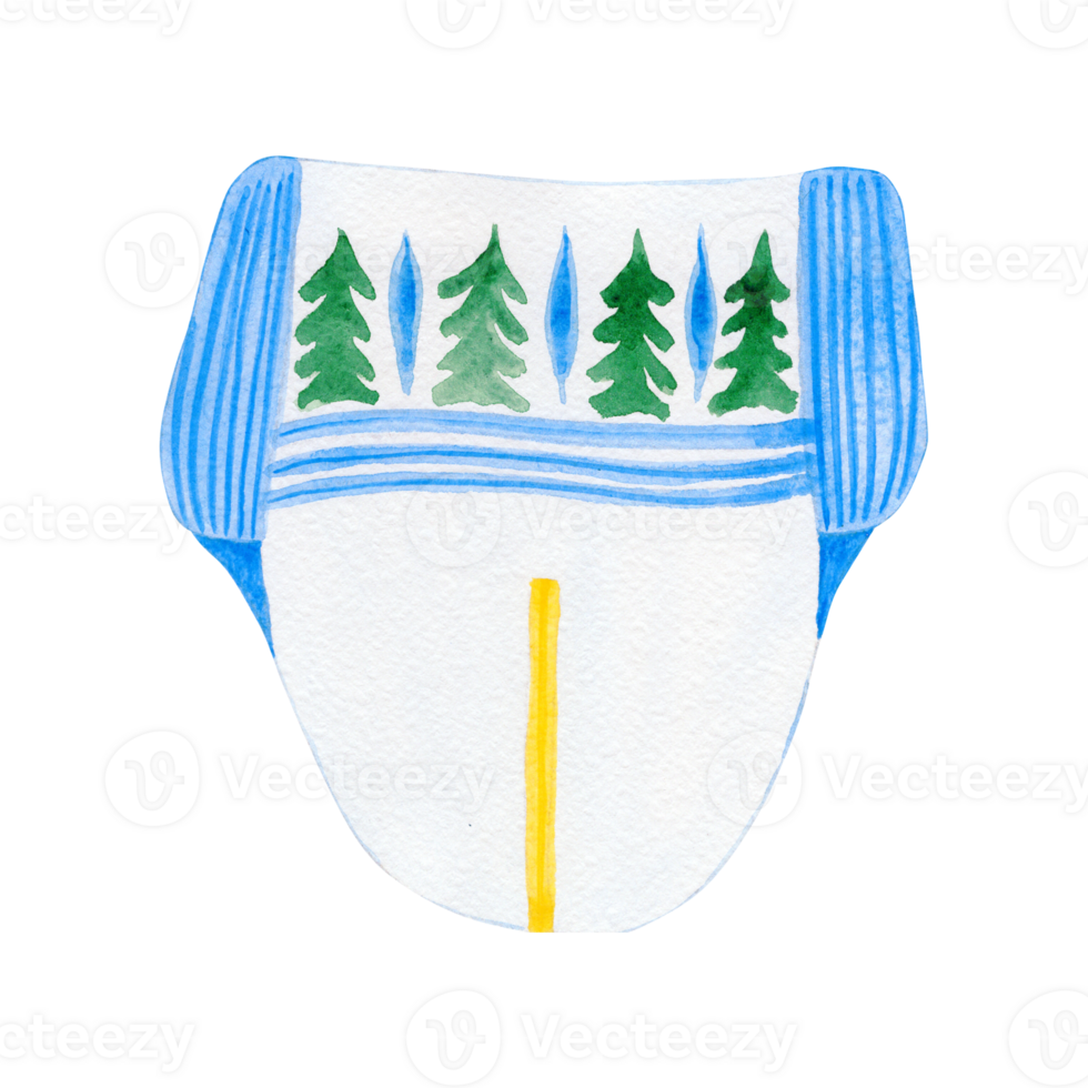 Illustration of a baby disposable diaper. Made in watercolor technique. Disposable panties are white, the drawing is done by hand png