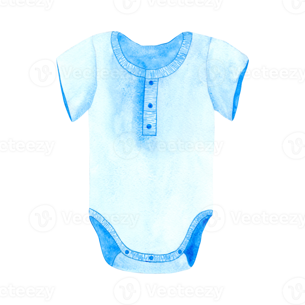 Newborn baby clothes illustration. Hand drawn bodysuit for babies. Boys and girls clothes for your design png