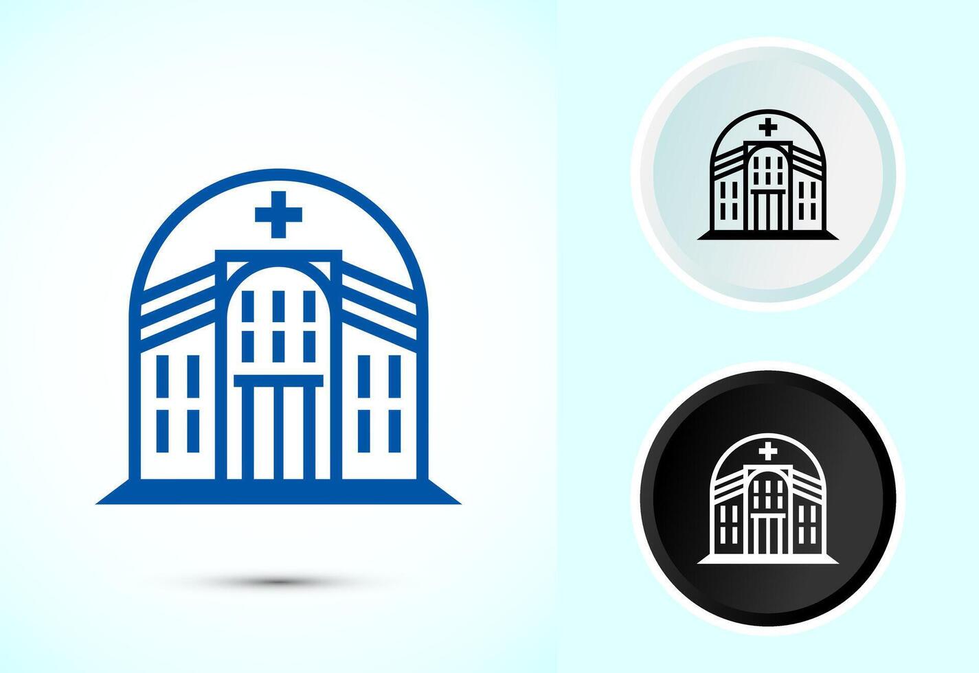 Hospital building icon, Medical sign symbol vector