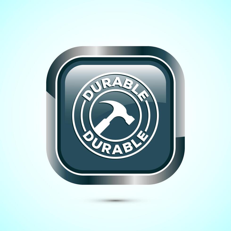 Durable icon design illustration, Durable logo badge for product design element. Gray Color Square Button Design vector